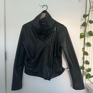 Faux leather moto jacket